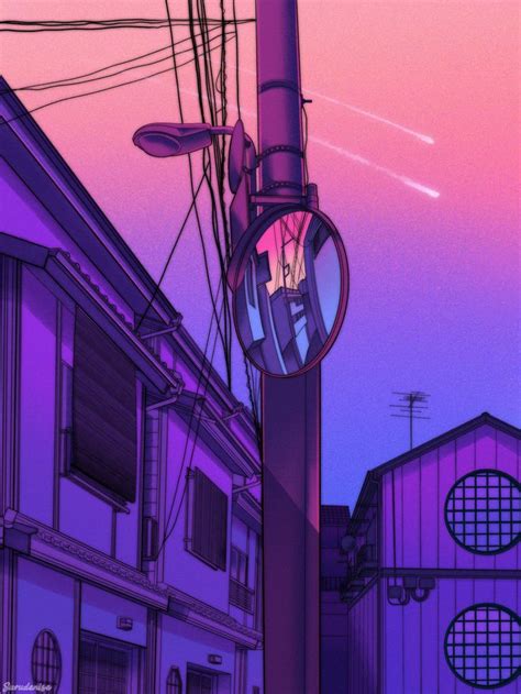 Surudenise Dark Purple Aesthetic Anime Scenery Wallpaper Aesthetic