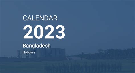 Year 2023 Calendar Bangladesh