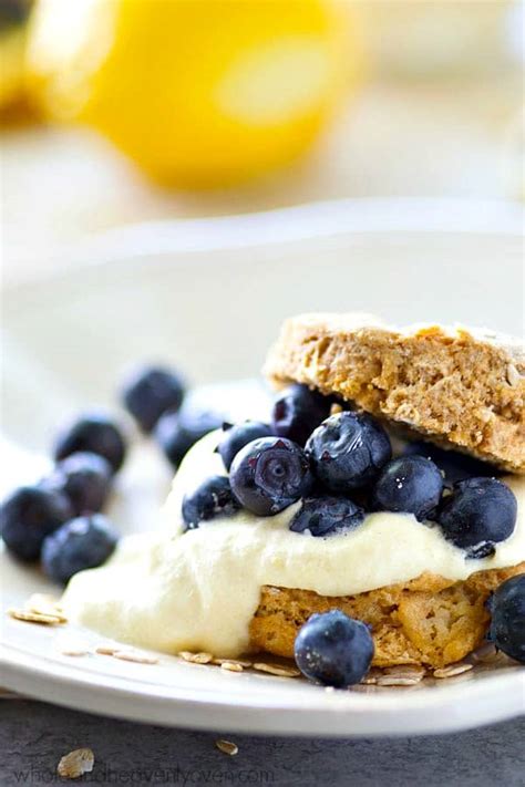 Done, return inverted to oven for a few more preheat oven to 325 degrees. Oatmeal Blueberry Shortcakes with Lemon Whipped Cream