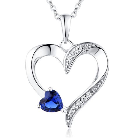 Heart Necklaces Heart Shaped Pendant Necklace Yl 925 Sterling Silver Cz Crystal Creat Silver