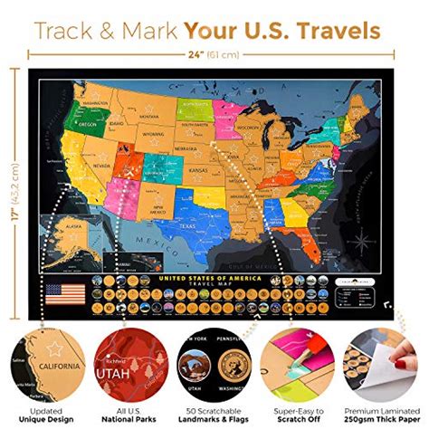 Reviews For Large Scratch Off Map Of United States Bestviewsreviews