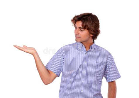 Adult Latin Man Holding Out His Palm Stock Photos Free And Royalty Free