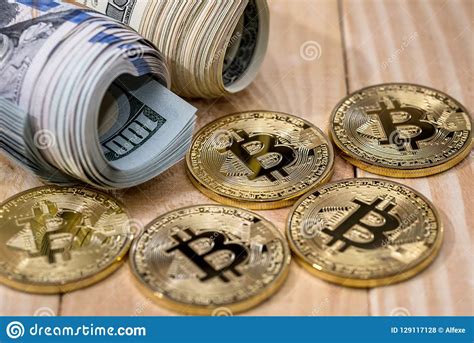 Learn crypto & get free btc. Dollar vs bitcoin on desk stock photo. Image of expansion ...