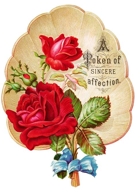 Red Roses On A Victorian Fan Clip Art Old Design Shop Blog