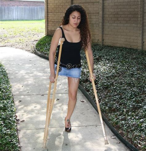 Women Amputee On Crutches E3d