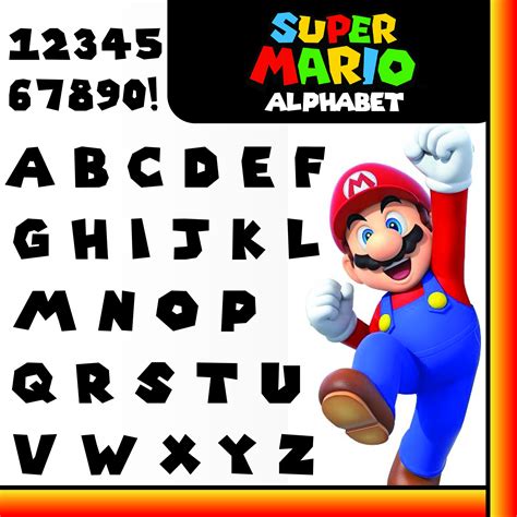 Super Mario Schrift Alphabet Buchstaben Svg Png  Ttf Etsy