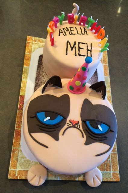 Mastic cakes have recently become widespread. Grumpy Cat cake for Amelia's birthday - she loved it. Said it was my best cake ever : ) # ...
