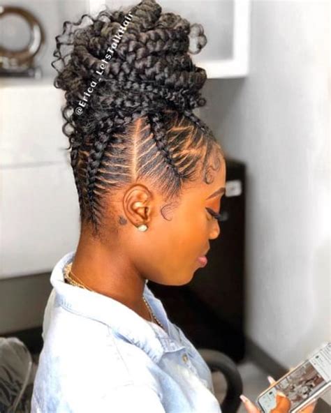 20 Braided Buns For Black Hair For Immediate Inspiration Belletag