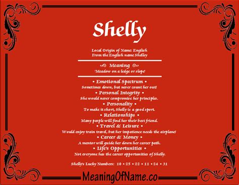 shelly meaning of name