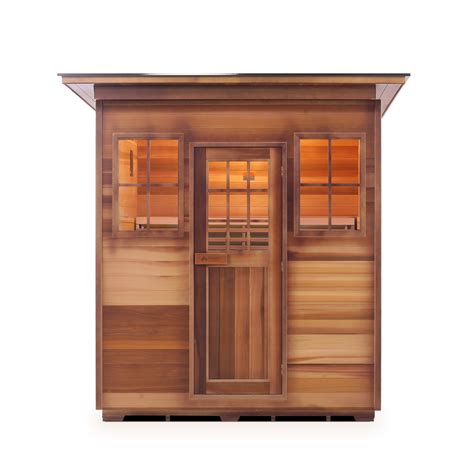 4 Person Outdoor Traditional Sauna With Slope Roof Moonlight Series