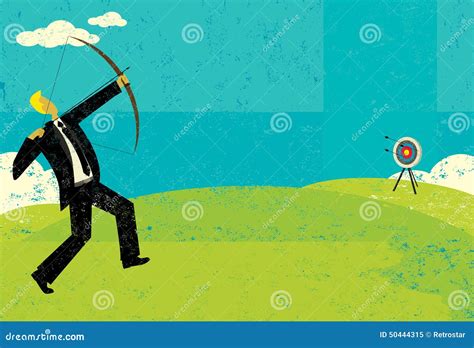trying to hit the bullâ€™s eye stock vector illustration of grunge businessman 50444315