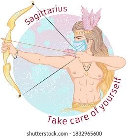 Zodiac Vector Illustration Astrological Sign Sagittarius Stock Vector