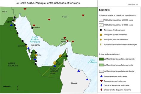 Golfe Arabo Persique Voyage Carte Plan