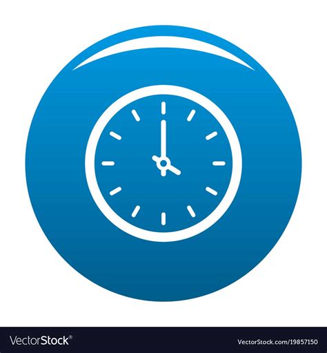 Clock Time Icon Blue Royalty Free Vector Image