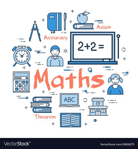 Blue Concept With Maths Subject Royalty Free Vector Image