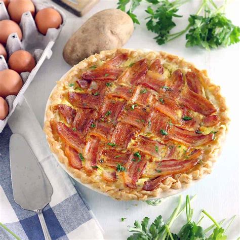 Make Ahead Breakfast Pie With Lattice Bacon Crust Bowl Of Delicious