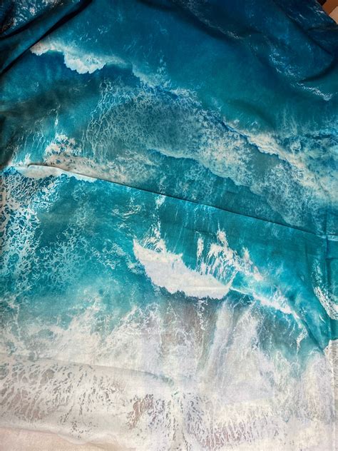 Ocean Fabric Hoffman Fabrics Beach Ocean Waves 100 Etsy