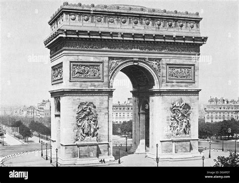 Old Photograph Of The Arc De Triomphe Paris 1890 Stock Photo Alamy