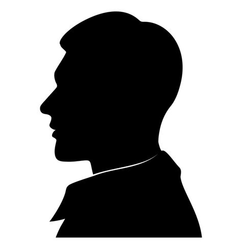 Silhouette Of A Male Head In Profile On A White Background Avatar