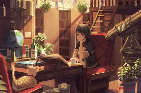 Download 28 Images Anime Girl Drawing Cute Girl Studying Cartoon