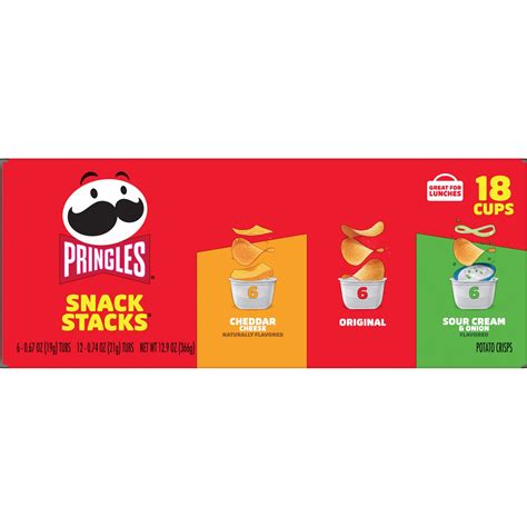 Pringles Variety Pack Potato Crisps Chips 129 Oz 18 Count