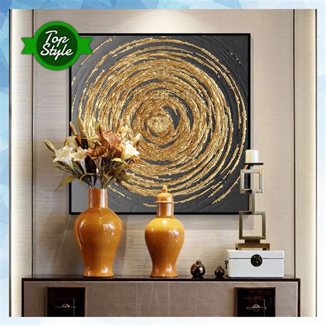 Gold Art Acrylic Abstract Painting On Canvas Original Black Etsy