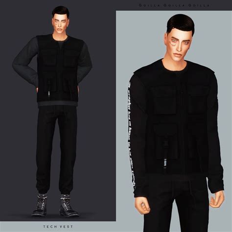Tech Vest Gorilla X3 Sims 4 Male Clothes Sims 4 Sims