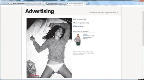 American Apparel Exploitative Adverts Revealing Breasts And Buttocks