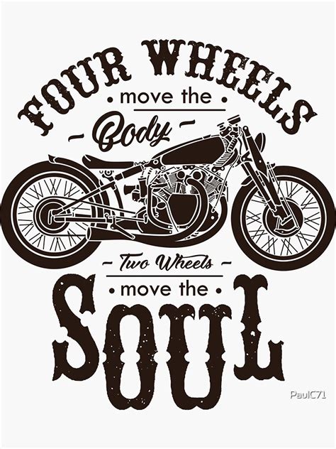 Motorcycle Quote With Graphic Design Sticker For Sale By Paulc71