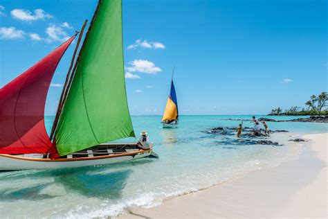 Indian Ocean Islands Sail Boats Beach Mauritius Indian Ocean Islands