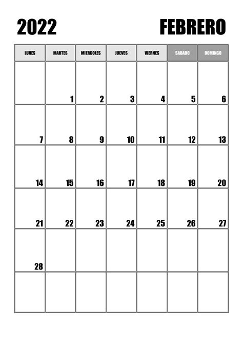 Calendario Febrero 2022 Calendariossu