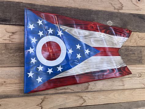 Hand Carved Ohio Waving Flag Your American Flag Store