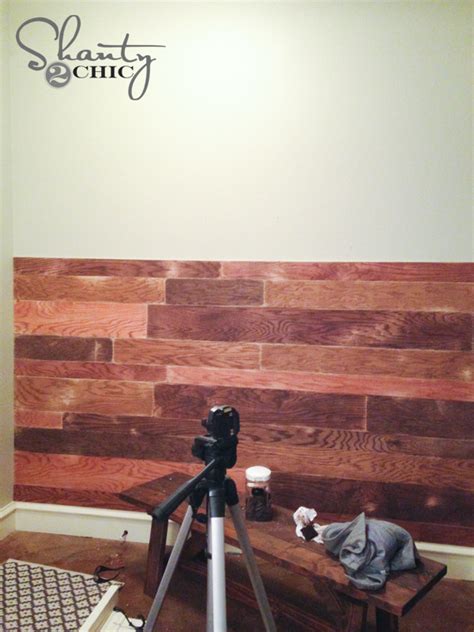 Until you notice that it is flat on the wall and not 3d, it looks like a real plank wall. My $100 Plank Wall! - Shanty 2 Chic