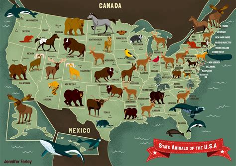 State Animals Of The Usa On Pantone Canvas Gallery