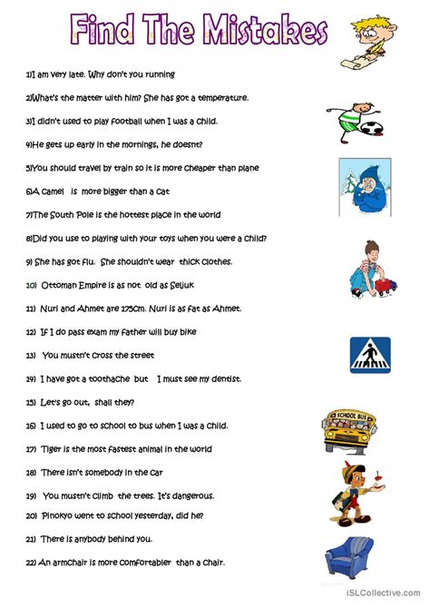 Correct The Mistakes English ESL Worksheets Pdf Doc