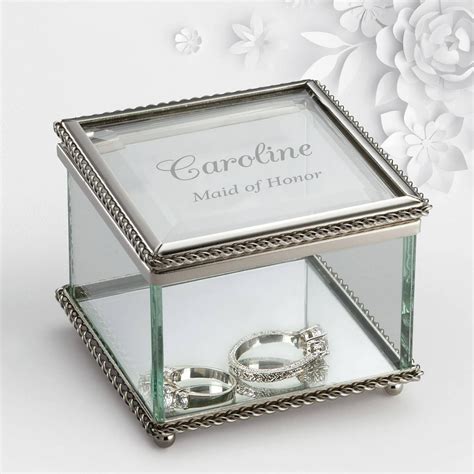 For Her Personalized Glass Keepsake Box