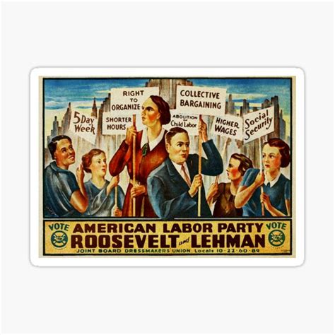 American Labor Party Vintage Poster Sticker For Sale By Evilgravy