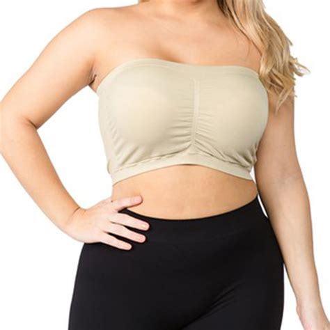 Plus Size Strapless Padded Bandeau Bra Tube Top Layering Queen Tee 2x