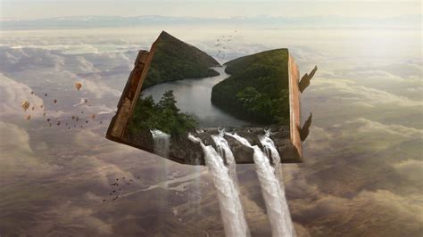 Fantasy Waterfall In A Book By Rogier Hoekstra