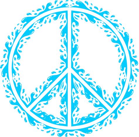 Aqua Peace Sign Openclipart