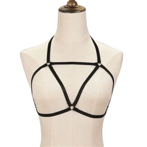 Women Elastic Bra Bandage Hollow Out Strappy Halter Body Cage Sexy Women Underwear Lingerie Hot