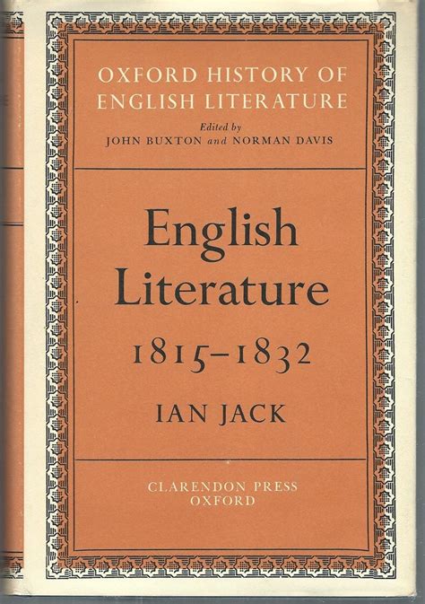 English Literature 1815-1832 By Ian Jack - Hardcover - 1976 - From Turn ...