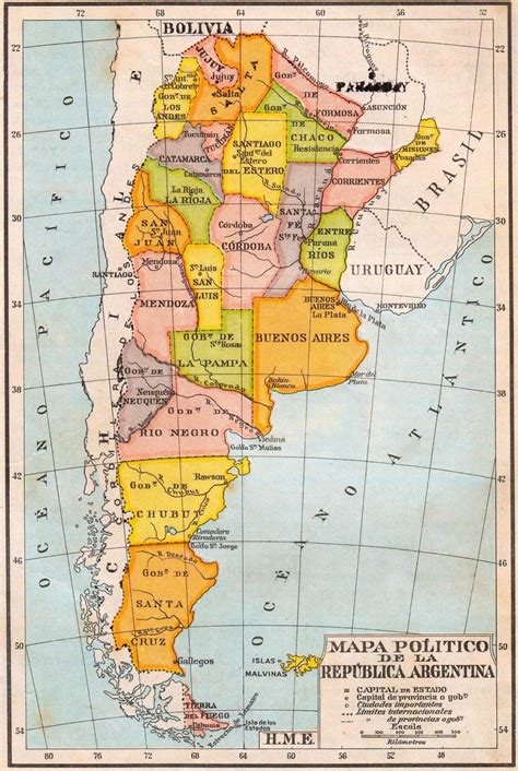 Mapa De Argentina Con Nombres Provincias Y Capitales 【para Descargar E Imprimir】