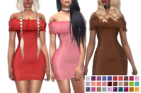 Das minhas criações, assim a malha não fica tão pesada em seus cps's!! Kenzar Sims: VittlerUniverse Ruffle Off Shoulder Mini ...
