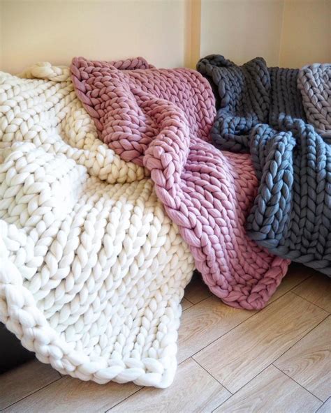 Giant Knit Blanket Chunky Knit Throw Blanket Weighted Blanket