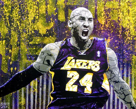 Kobe The Destroyer Painting By Bobby Zeik Pixels