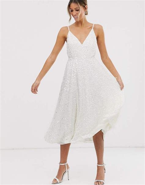 Asos Edition Embellished Cami Midi Wedding Dress Sponsored