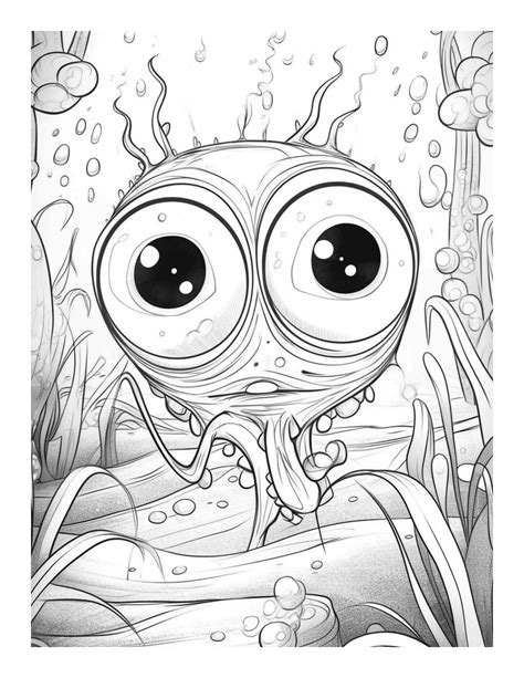Free Bugged Eyed Monster Coloring Page 7 Free Coloring Adventure