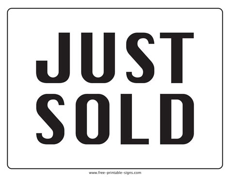 Free Printable Sold Sign Templates Pdf Word For Sale