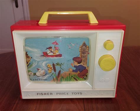 Vintage Fisher Price Two Tune Giant Screen Music Box Tv Etsy